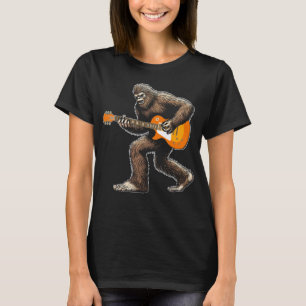 Bigfoot playing guitar left hand guitarist funny T-Shirt