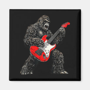 Bigfoot Playing Guitar Rock Music Lover Sasquatch Magnet