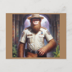 Bigfoot Policeman Postcard