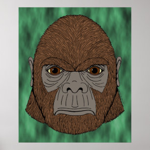 Bigfoot Portrait 1 (Ape-Like) Poster