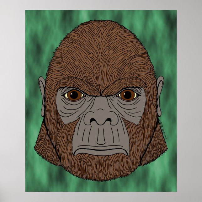 Bigfoot Portrait 1 (Ape-Like) Poster (Front)