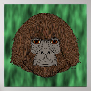 Bigfoot Portrait 2 (Human-Like) Poster