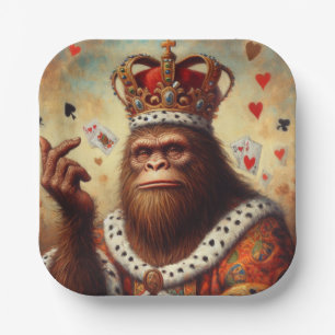 Bigfoot Queen of Hearts Paper Plate