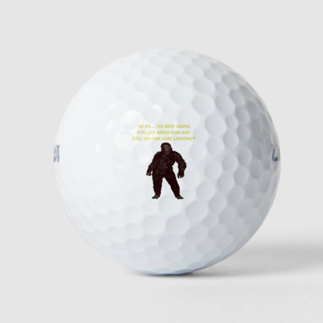 Bigfoot quits hide and seek game golf balls (Front)