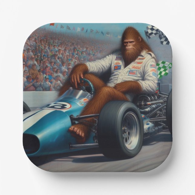 Bigfoot Racecar Paper Plate (Front)