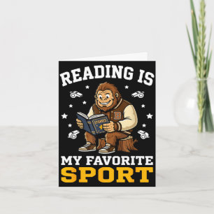 Bigfoot reading books cute men women kids reading  card