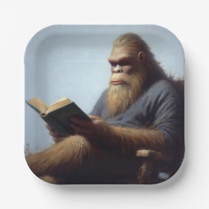 Bigfoot Reading Paper Plate