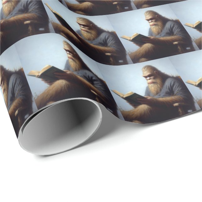 Bigfoot Reading Wrapping Paper (Roll Corner)