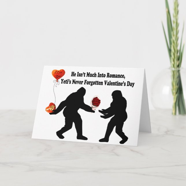 Bigfoot Remembers Valentine's Day Holiday Card (Front)