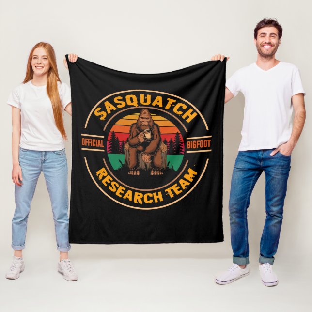 Bigfoot Research Team Retro Vintage Sasquatch Fleece Blanket (In Situ)
