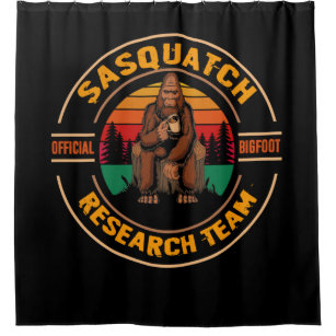 Bigfoot Research Team Retro Vintage Sasquatch Shower Curtain