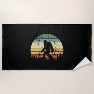 Bigfoot Retro Sunset Gift Beach Towel