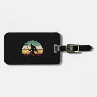 Bigfoot Retro Sunset Gift Luggage Tag