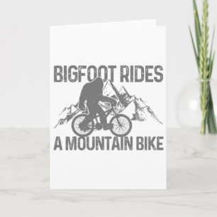 Bigfoot Rides A Mountain Bike Funny Mtb Biking Bik Card