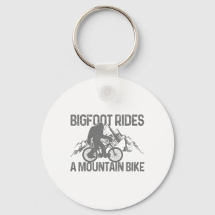 Bigfoot Rides A Mountain Bike Funny Mtb Biking Bik Key Ring