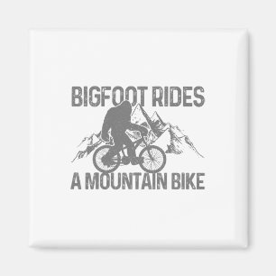 Bigfoot Rides A Mountain Bike Funny Mtb Biking Bik Magnet
