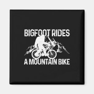Bigfoot Rides A Mountain Bike Funny Mtb Biking Bik Magnet