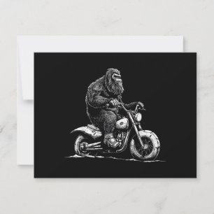 Bigfoot Riding A Motorcycle Bike Funny Sasquatch M