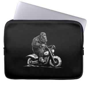 Bigfoot Riding A Motorcycle Bike Funny Sasquatch M Laptop Sleeve
