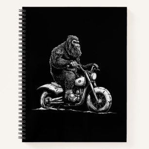 Bigfoot Riding A Motorcycle Bike Funny Sasquatch M Notebook