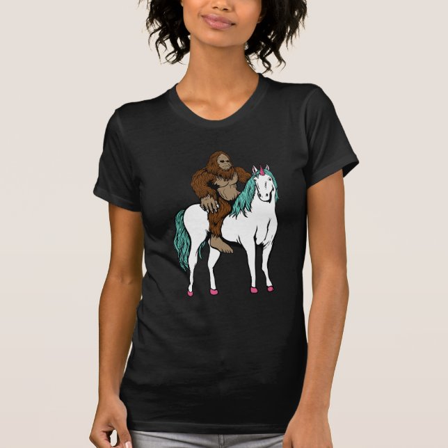 Bigfoot Riding a Unicorn T-Shirt (Front)