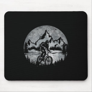 Bigfoot Riding Bicycle Mountain Biking Moon Bigfoo Mouse Pad