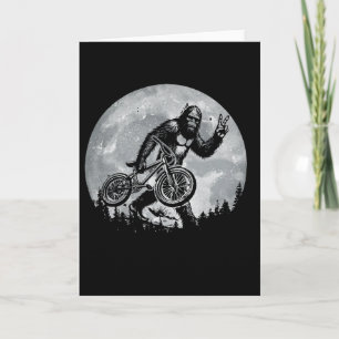 Bigfoot Riding Bicycle Vintage Mountain Biking Big Card