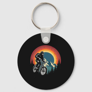 Bigfoot Riding Bicycle Vintage Mountain Biking Big Key Ring