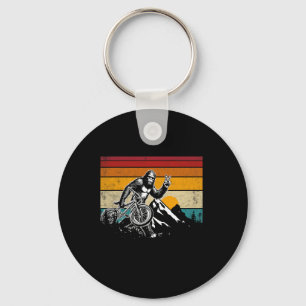Bigfoot Riding Bicycle Vintage Mountain Biking Big Key Ring