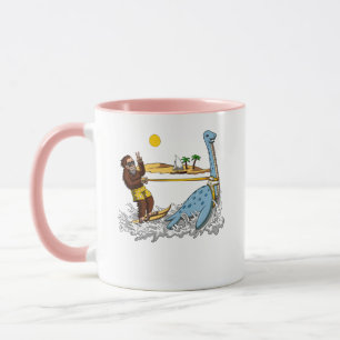 Bigfoot Riding Loch Ness Monster Funny Conspiracy Mug