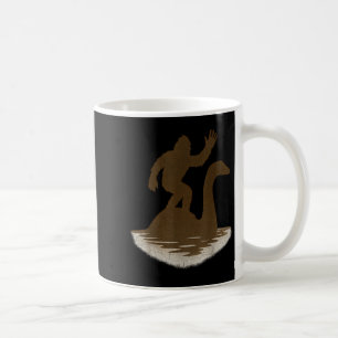 Bigfoot Riding Loch Ness Monster Funny Sasquatch Coffee Mug