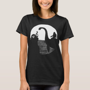 Bigfoot Riding Loch Ness Monster With Alien! Funny T-Shirt