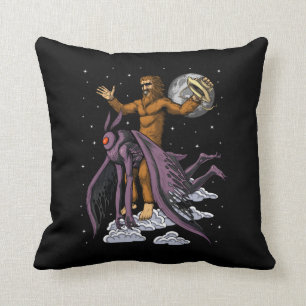 Bigfoot Riding Mothman Cushion