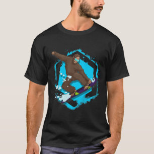 Bigfoot Riding Snowboard For Winter Snowboarding T-Shirt