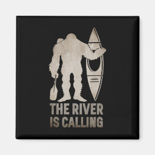 Bigfoot River Kayak Sasquatch Camping Canoe Gift Magnet