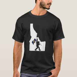 Bigfoot Rock and Roll Silhouette State of Idaho Fl T-Shirt