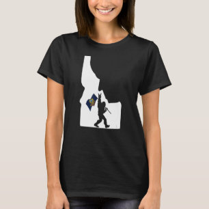 Bigfoot Rock and Roll Silhouette State of Idaho Fl T-Shirt