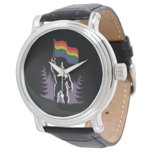 Bigfoot Rock On LGBTQ Progressive New Pride Flag Watch