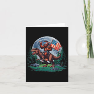 Bigfoot Rock On Mullet Bandanna Riding T-rex Full Card