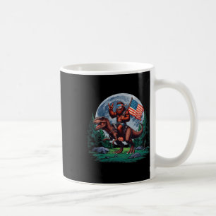 Bigfoot Rock On Mullet Bandanna Riding T-rex Full Coffee Mug