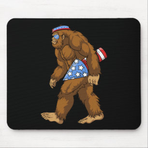 Bigfoot Rocket American Pride 4th Of July Funny Sa Mouse Pad