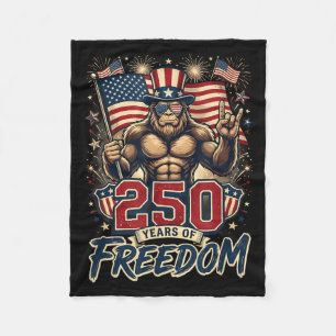 Bigfoot Rocks Sasquatch 4th Of July Aamerican Usa Fleece Blanket