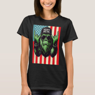 Bigfoot Rocks Sasquatch 4th Of July Aamerican Usa T-Shirt