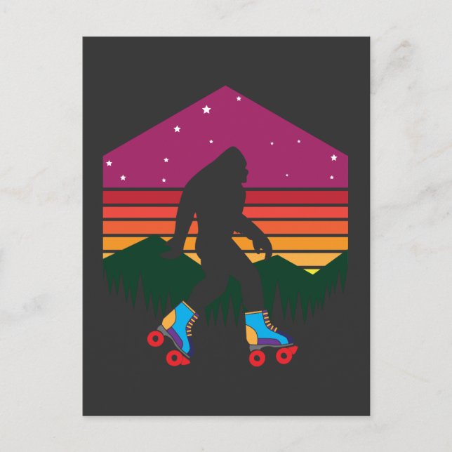 Bigfoot Rollerblade Rollerskate Skater Postcard (Front)