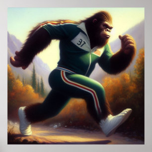 Bigfoot Running Poster