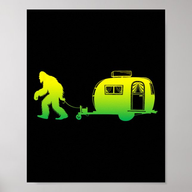 Bigfoot Rv Motorhome Camping Sasquatch Campervan G Poster (Front)