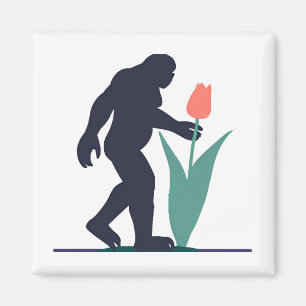 Bigfoot’s Easter Bloom: Funny Fantasy Magnet