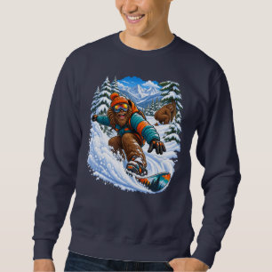 Bigfoot’s Un-Bear-Ably Funny Snowboarding Trip Sweatshirt