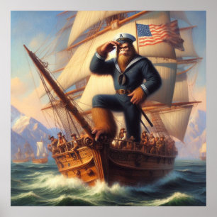 Bigfoot Sailor Poster