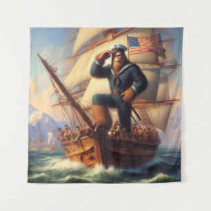 Bigfoot Sailor Tapestry